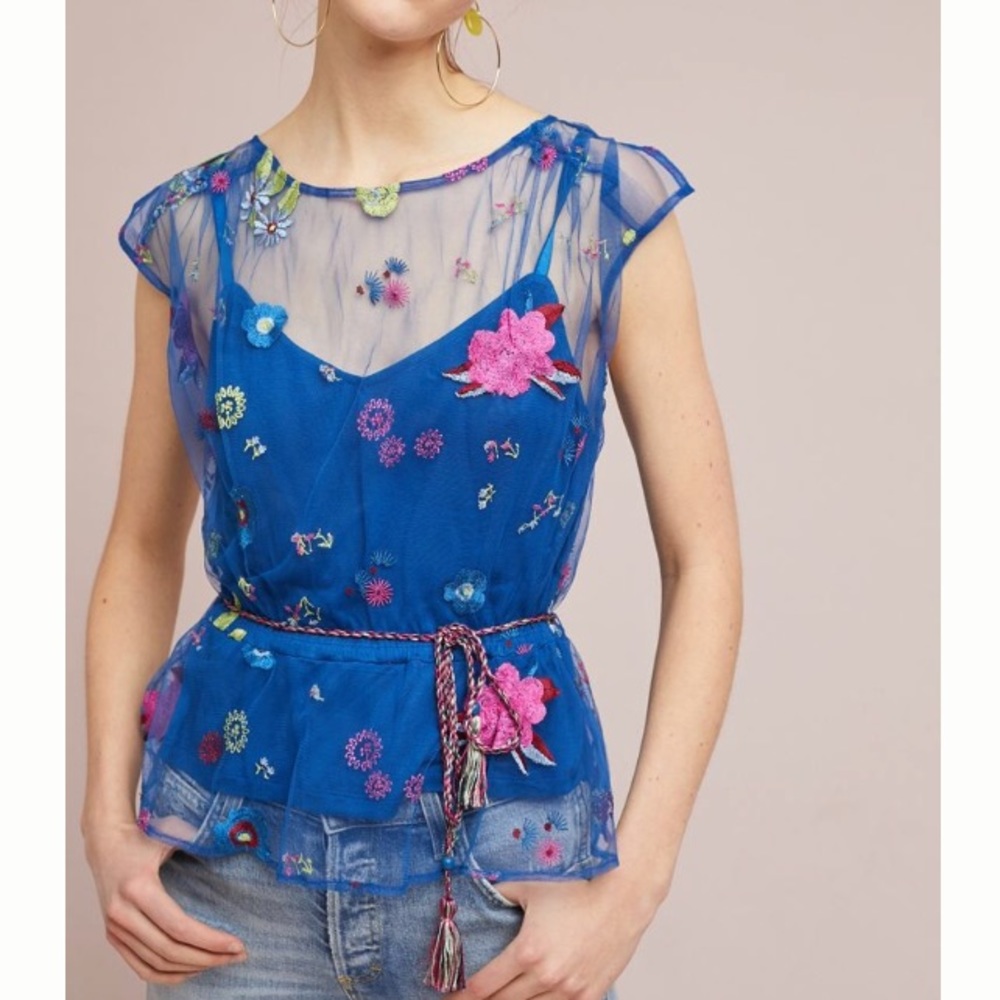 NWT Burnell Embroidered Blouse
